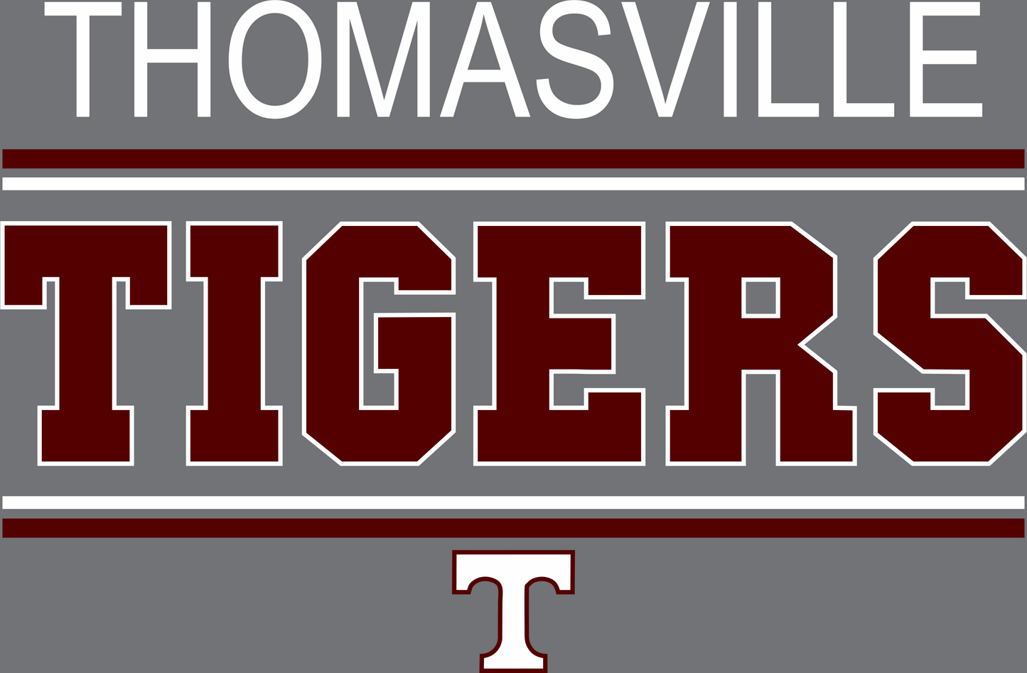 DESIGN #4 26-27 TIGERS FRONT ONLY THOMASVILLE TIGERS