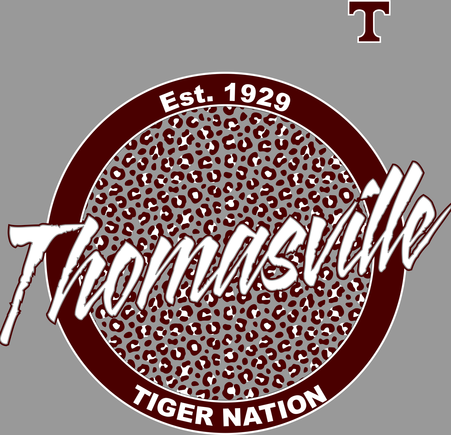 DESIGN #7 26-27 TIGER NATION LT GREY LEOPARD PRINT
