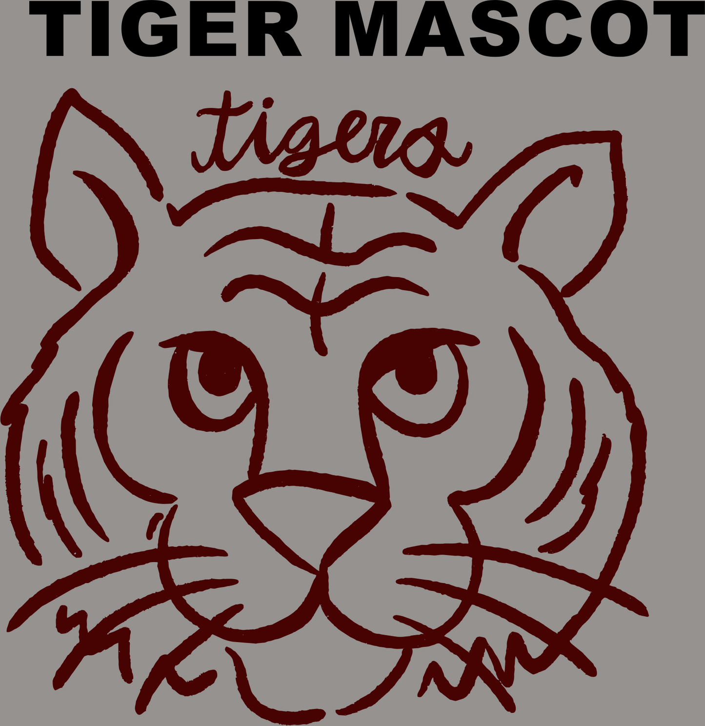 DESIGN #11 KIDZ DOODLE TIGER HEAD FRONT ONLY