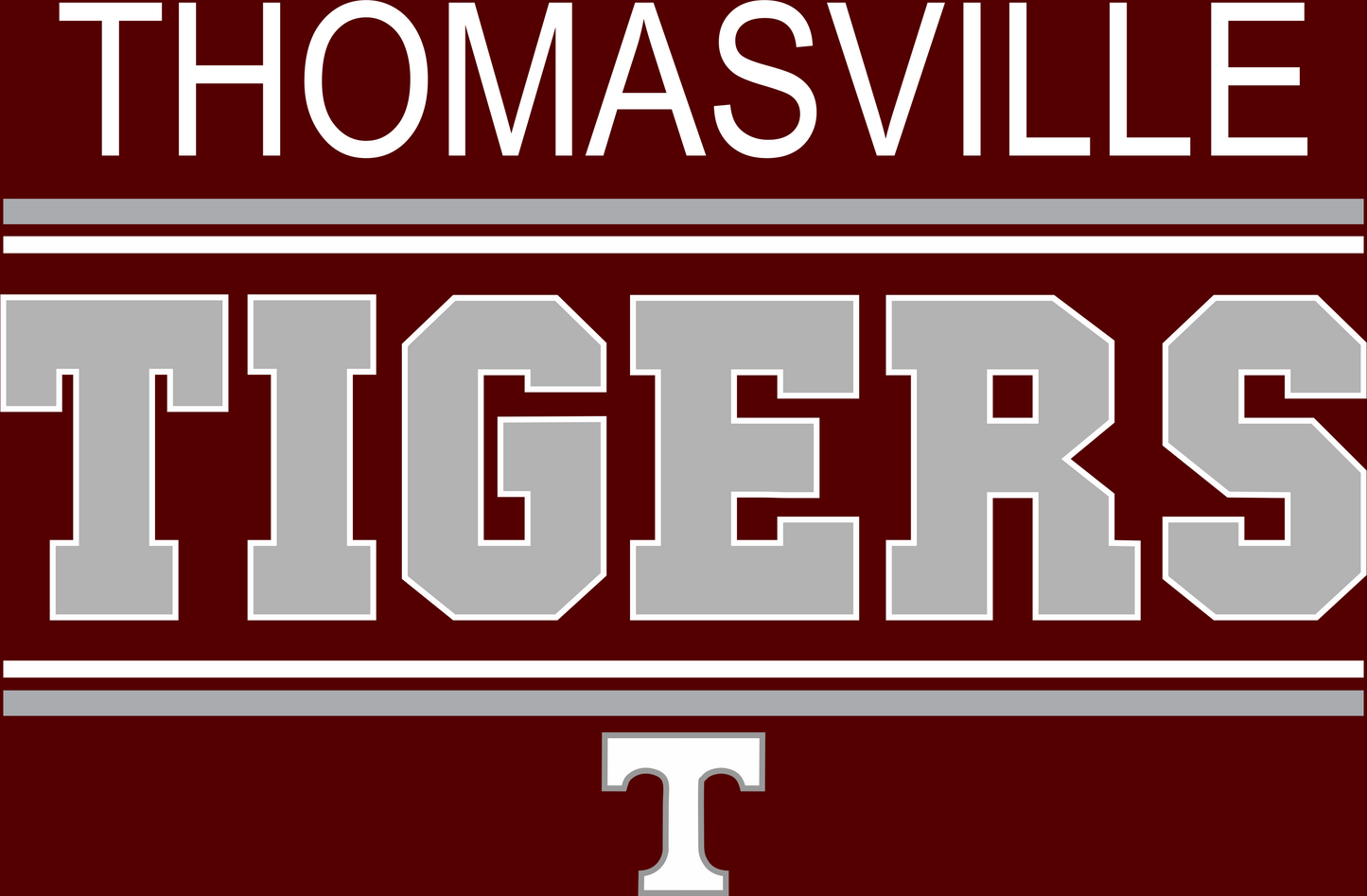 DESIGN #4 26-27 TIGERS FRONT ONLY THOMASVILLE TIGERS